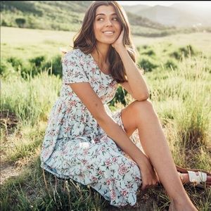 Jessakae light blue floral dress - Modest -